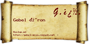 Gebel Áron névjegykártya